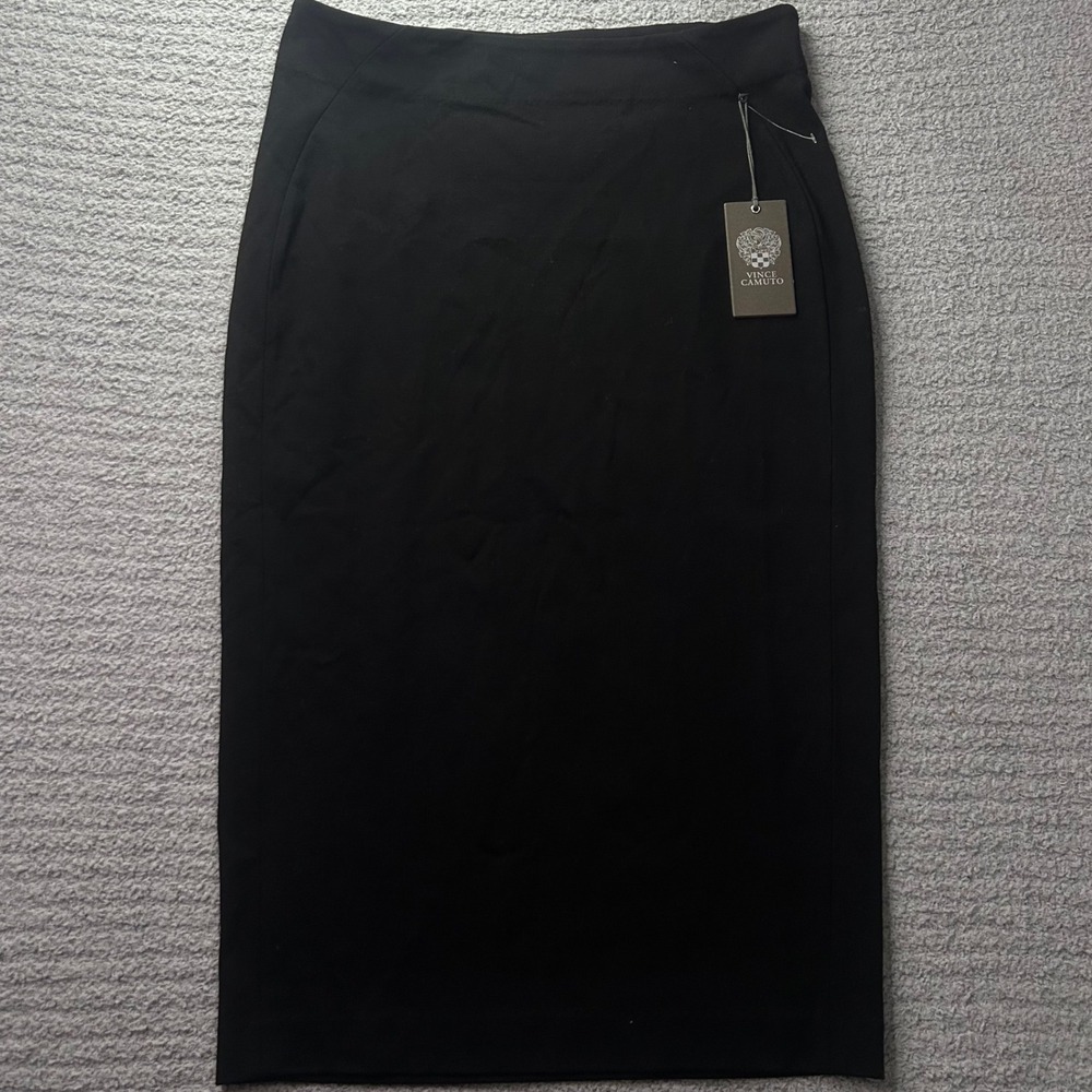 NWT Vince Camuto Pencil Skirt Midi High Waist Black M Office Professional chic